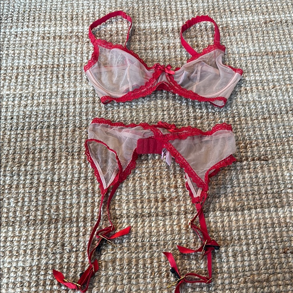Agent Provocateur Red and Pink Lace Lingerie